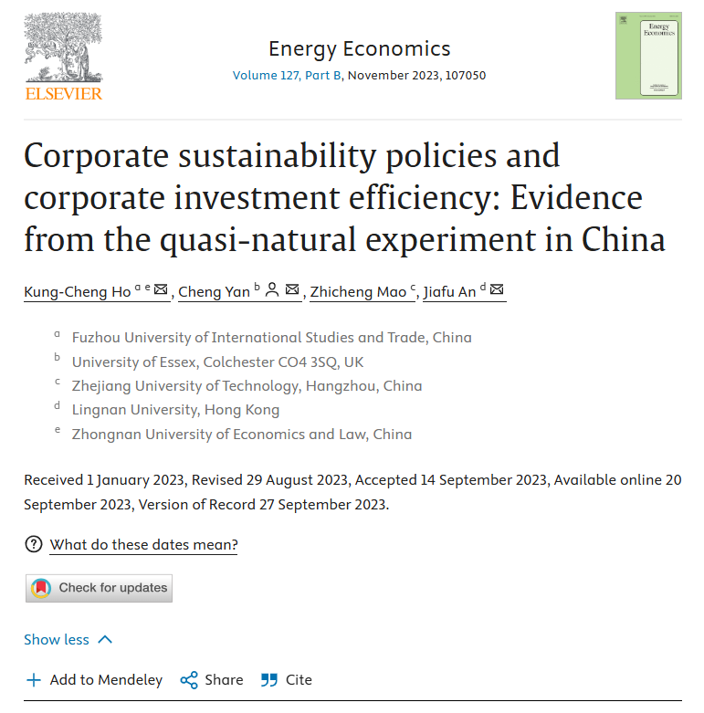 何恭政-Corporate sustainability policies and corporate investment efficiency Evidence from the quasi-natural experiment in China.png